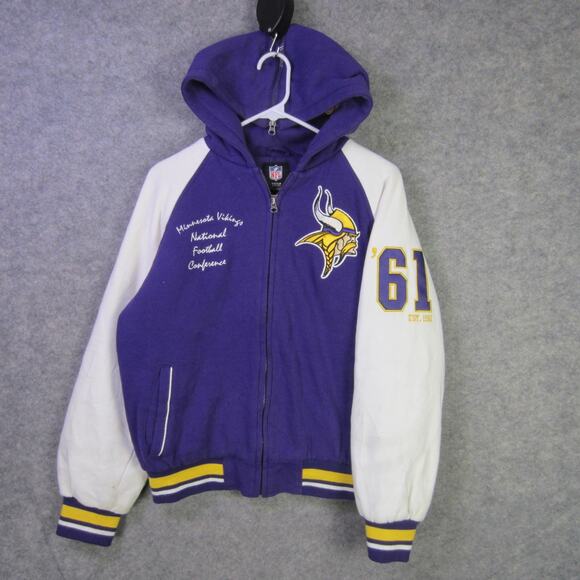 Minnesota Vikings Jacket Womens Medium Purple White NFL Football Team Apparel - Picture 1 of 11
